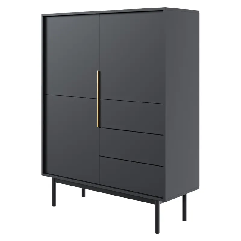 Selecție de top - Comodă, negru/auriu, VIVALA 3D3S