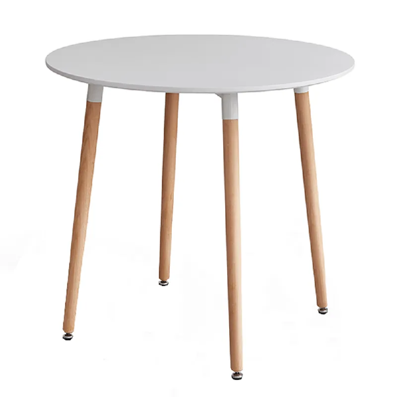 Masă dining, alb/fag, diametru 80 cm, ELCAN NEW TYP 2 - Profită acum