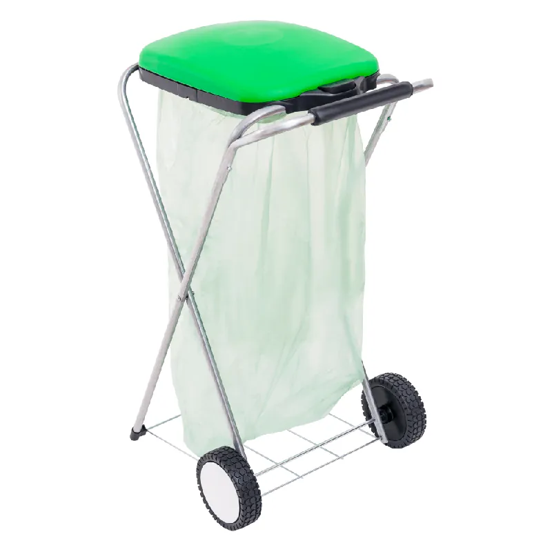 Suport mobil pentru saci de gunoi, verde, ROLL - Acum disponibil