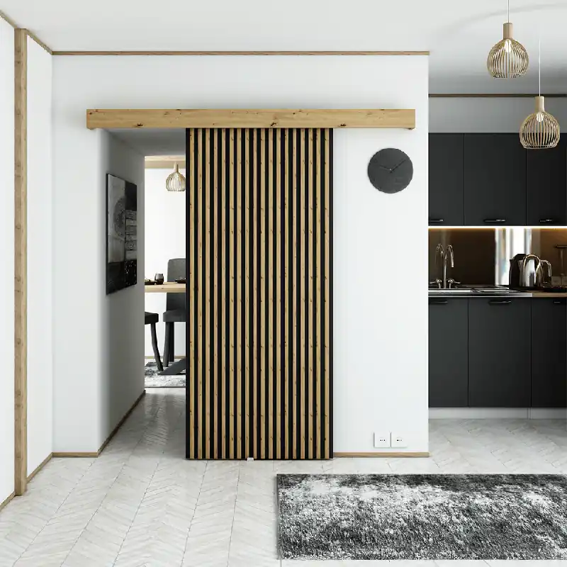 Uşă glisantă, negru/stejar artisan, MODEN 90 1 | Calitate superioară