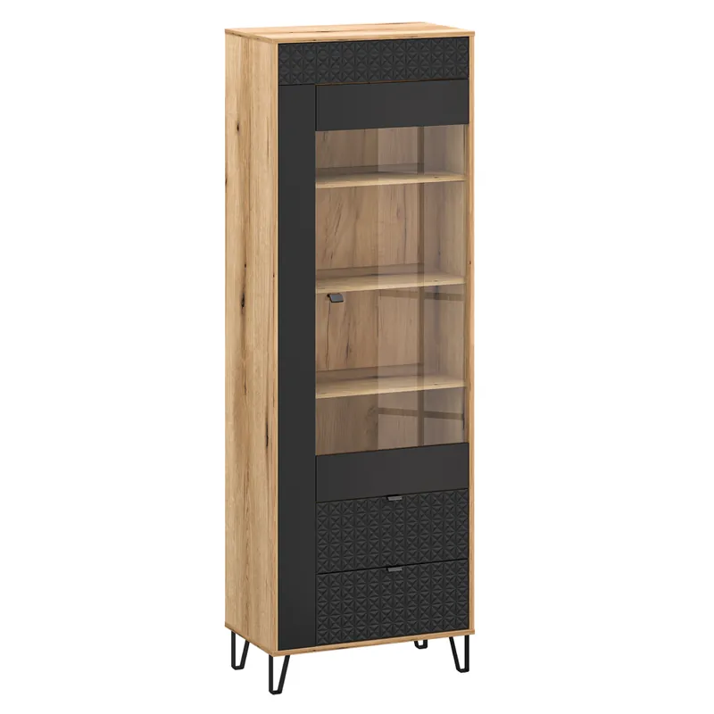 Produs de top - Vitrină, stejar evoke/negru, BENOL 1W2S
