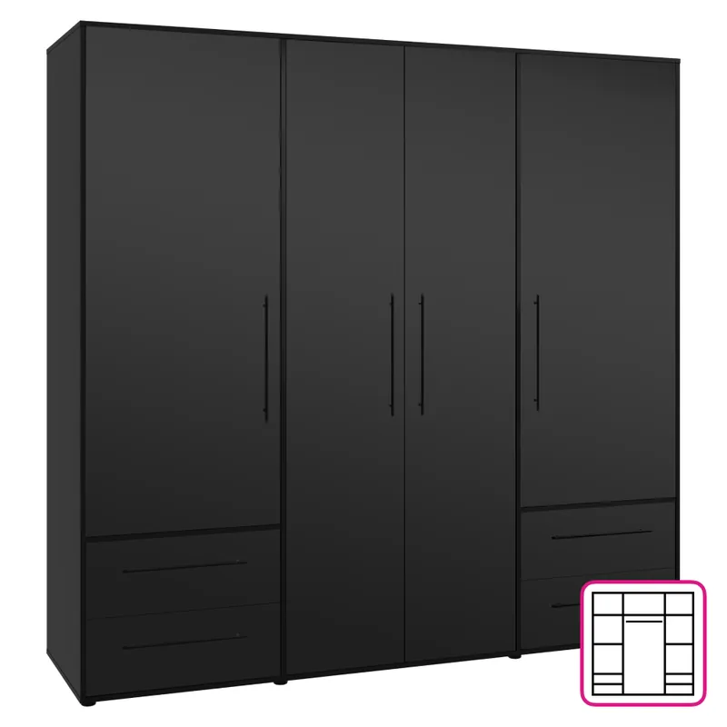 Outlet - Dulap, negru, MOSKA TYP 2