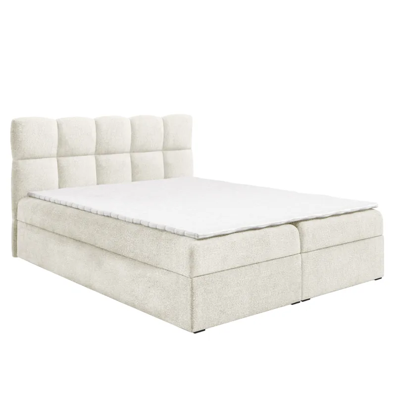 Pat boxspring, 160x200, crem, NEGRY | Ofertă specială