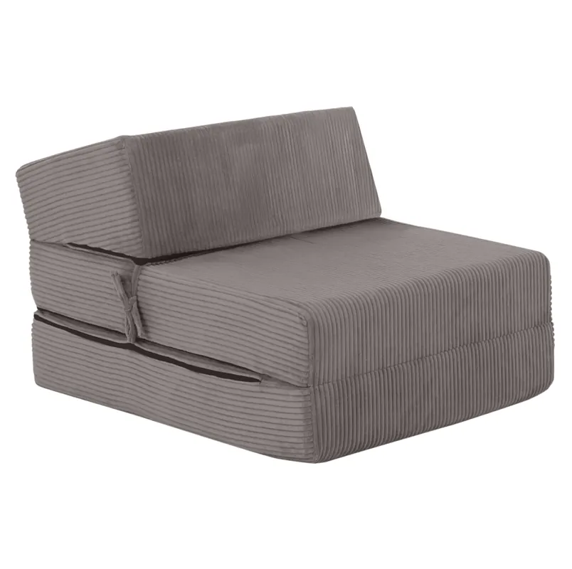 Comandă simplu | Saltea pliabilă/fotoliu extensibil, 2în1, gri, MALEN