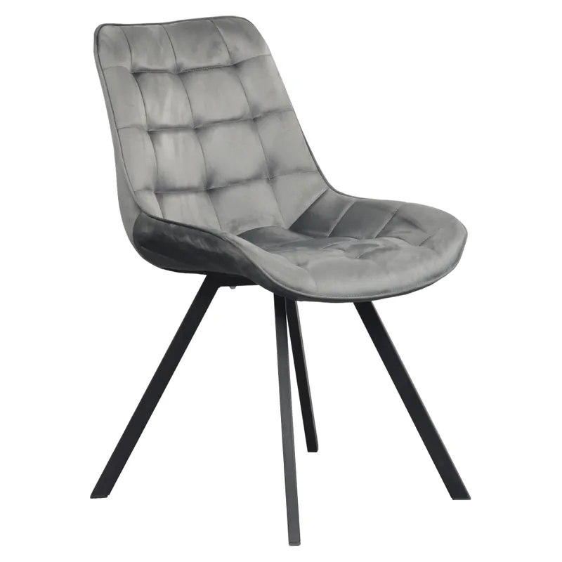 Scaun de sufragerie, ţesătură Velvet gri închis/negru, SAMIRA | Lansare recentă