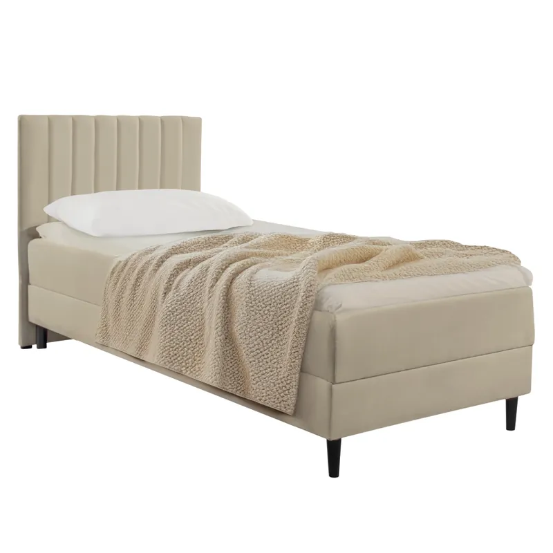 Pat boxspring, 80x200, bej, VALENCI - Cumpără direct de la producător