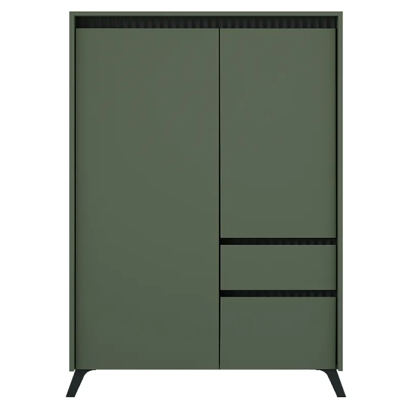 Comodă, verde smoke/negru, LONGY REG2D1S1K | Acum disponibil