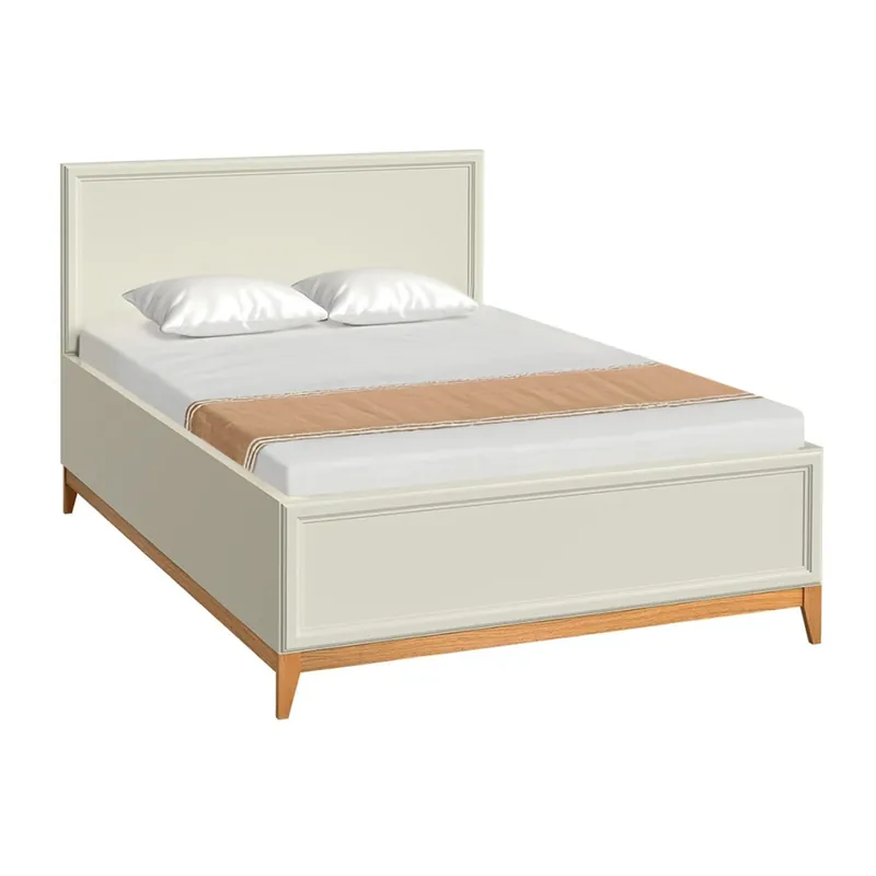 Pat cu somieră, caşmir crem/stejar, 140x200, VENDY W-17 - Ofertă