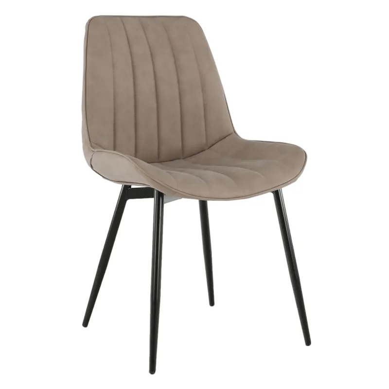 Retur gratuit - Scaun, piele ecologică gri maroniu taupe/negru, HAZAL
