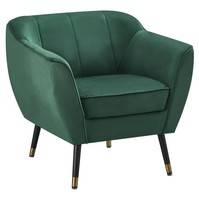 Fotoliu de design, ţesătură Velvet verde/negru/aurie, VIODA | Produs premium