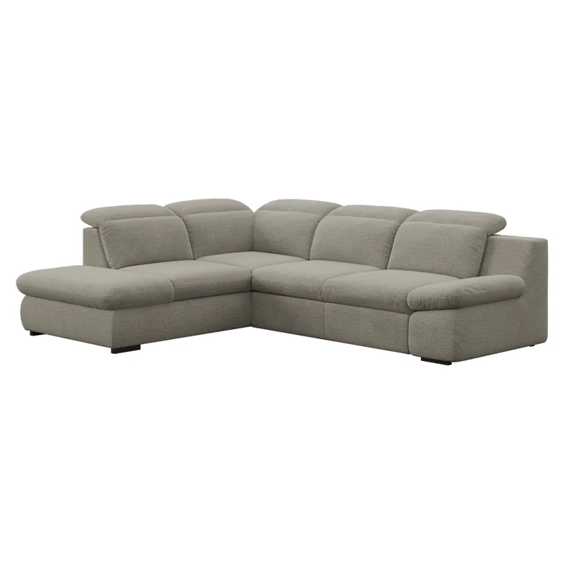 Set canapea de colţ, maro-gri Taupe, pe stânga, LORETA COLţ | Produs de top
