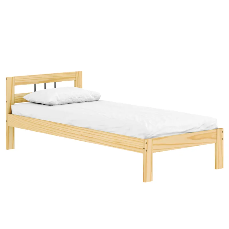 Pat cu somieră, natural, lemn de pin, 90x200, JONA NEW | Comandă rapid