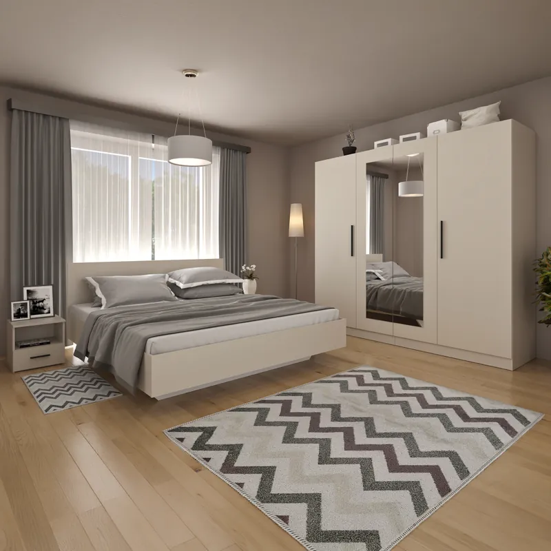 Set dormitor (pat 160x200 cm), caşmir, MATISA - Reducere extra