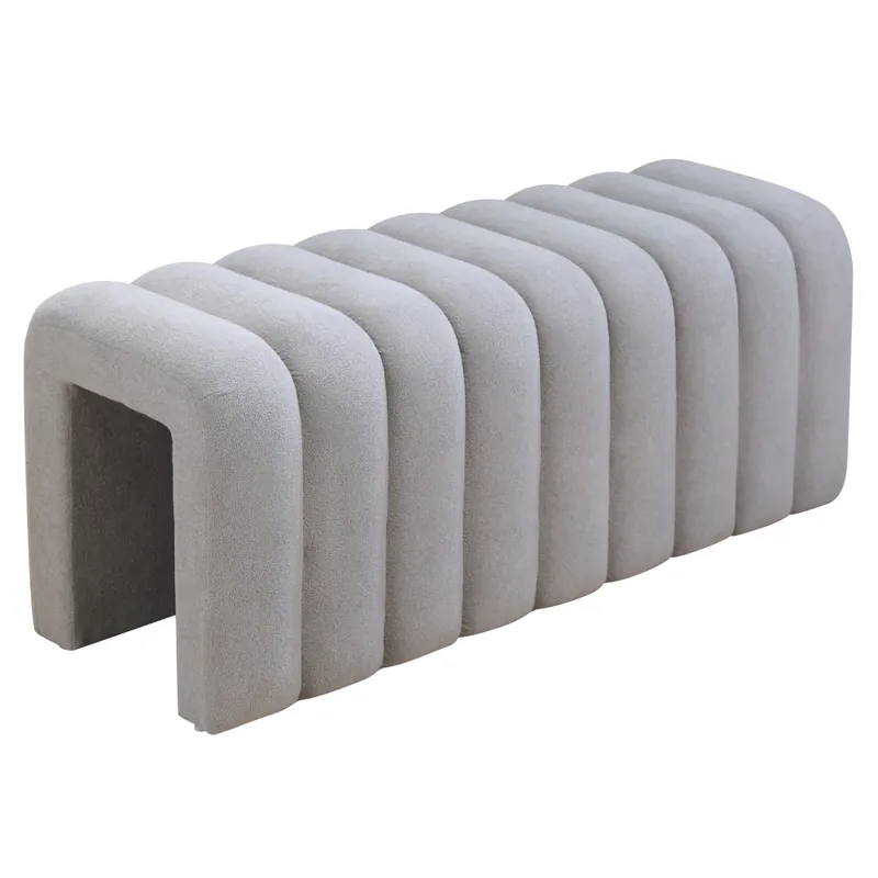 Recomandarea clienților - Bancă de design, ţesătură gri, SUNDO