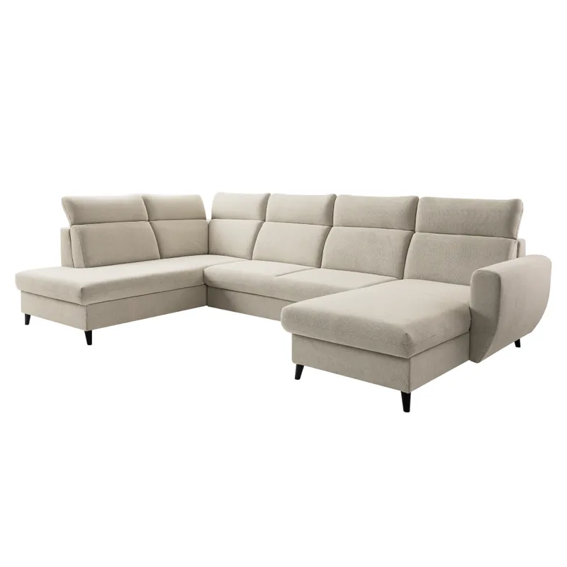 Set de canapea extensibilă, bej, pe dreapta, ROTTO ROH U - Nu rata oferta