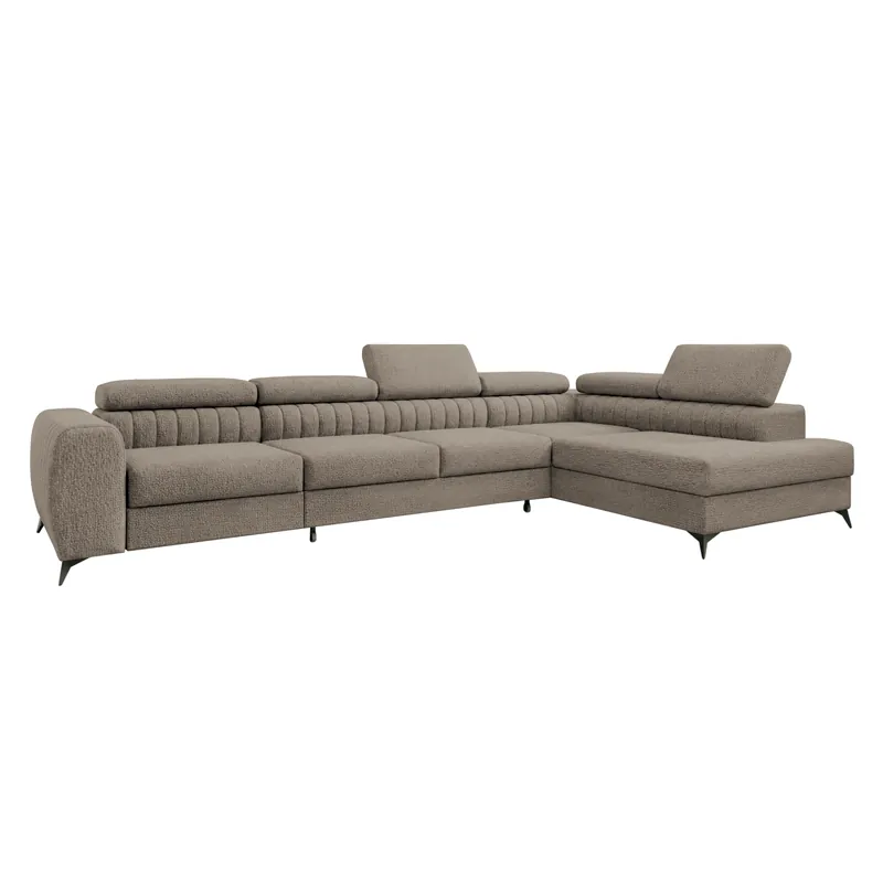 Nu rata oferta - Set de canapea de colţ, maro, pe dreapta, PONTI MAXI ROH