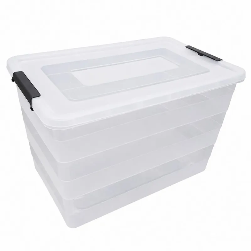 Calitate profesională - Cutie transparentă de 65 l cu roți