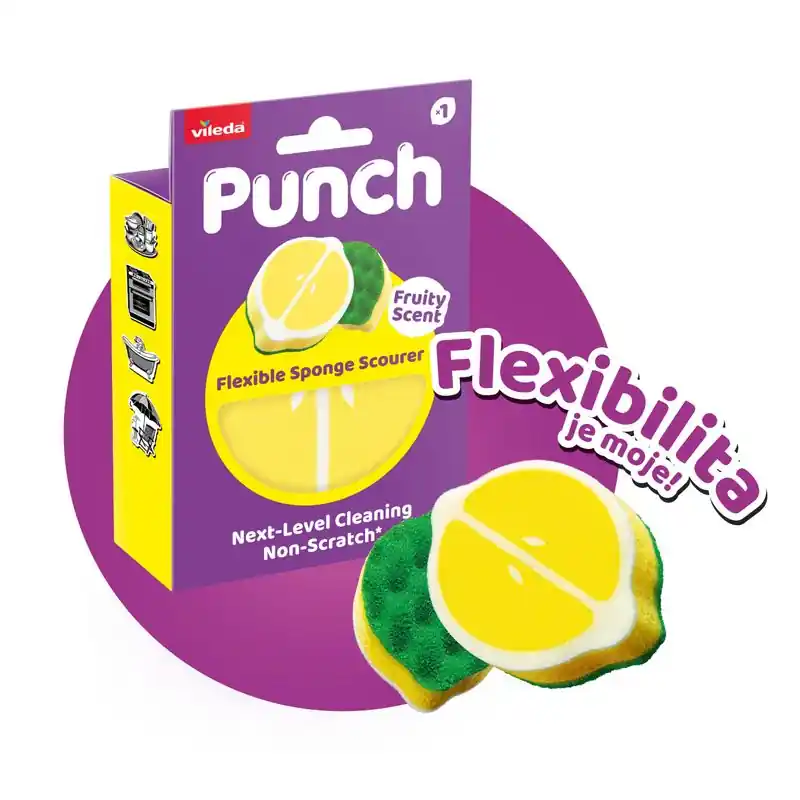 Calitate profesională | Burete Vileda Punch cu aromă de lămâie