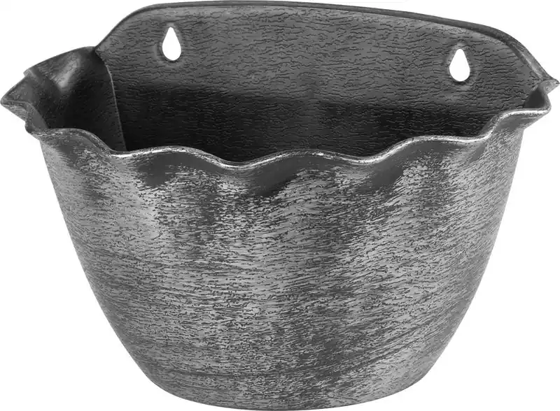 Ghiveci Strend Pro Wave, 26x18 cm, argintiu, efect metalic, agățat (acțiune) - Reducere mare