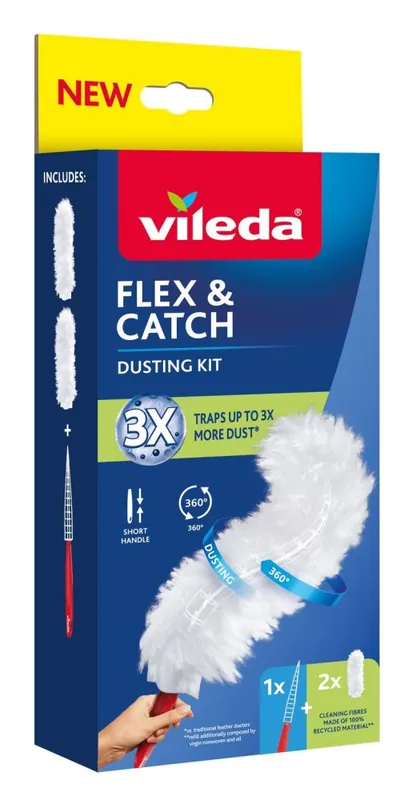 Produs nou | Ștergător de praf Vileda Flex&Catch, cu mâner scurt