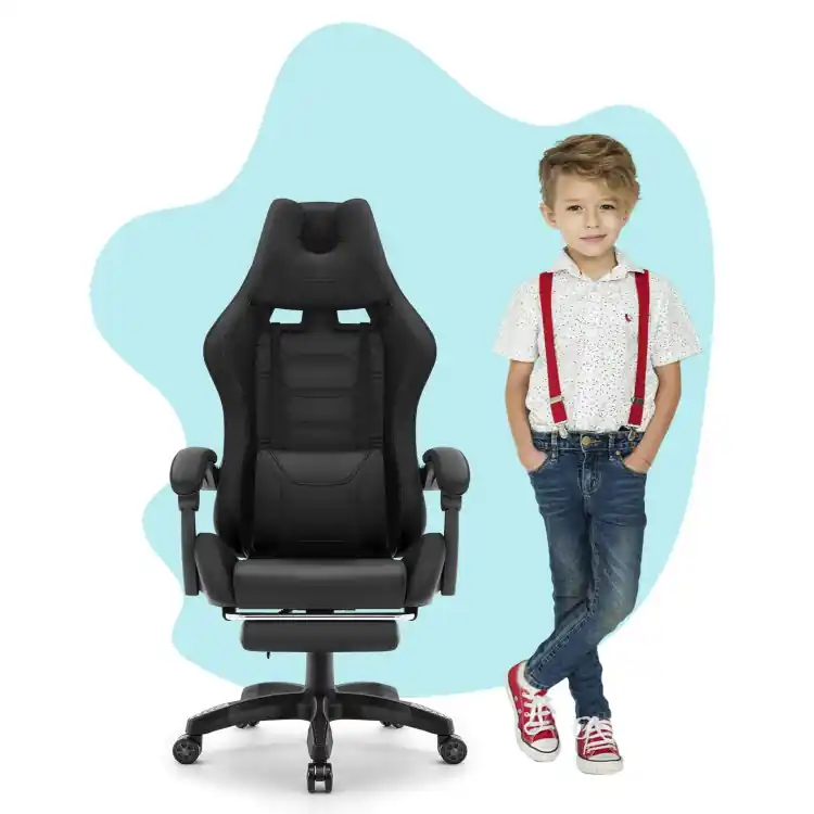 Scaun de gaming negru pentru copii HELLS CHAIR HC-1039 2.0 | Preț excelent
