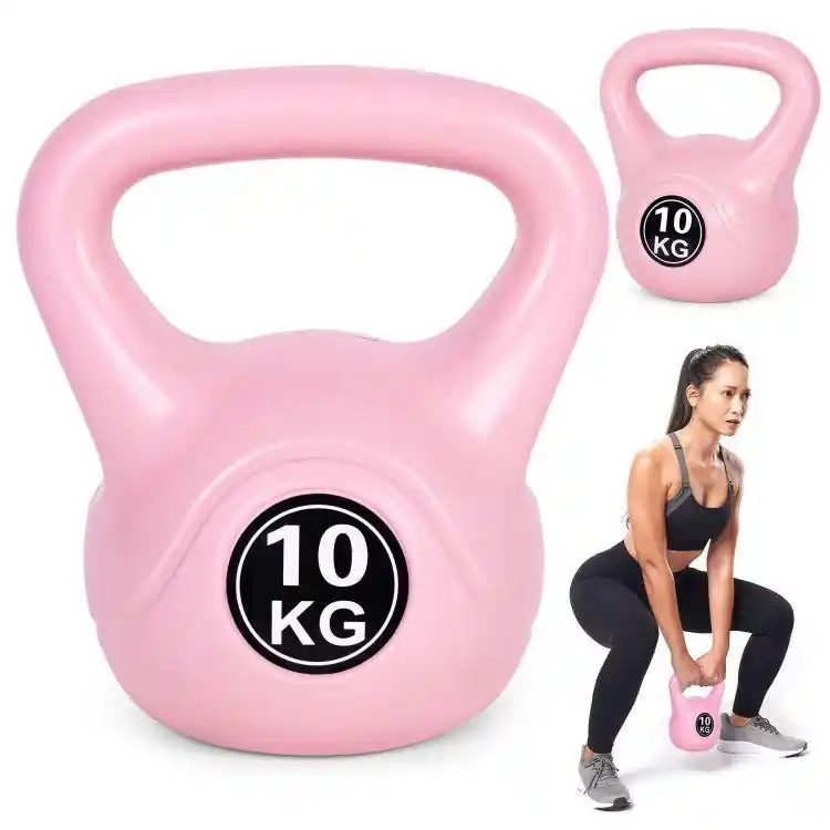 Gantera kettlebell roz - 10 kg | Plată securizată