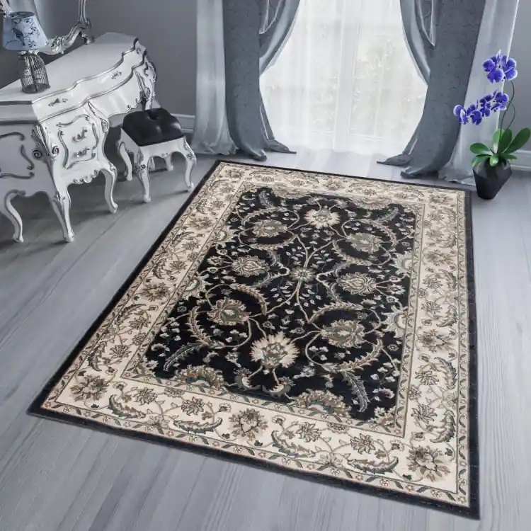 Ultimele zile - Covor negru cu model vintage