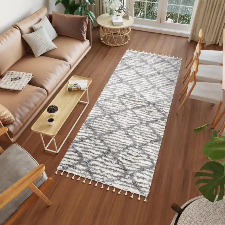 Covor crem shaggy cu model | Acum disponibil