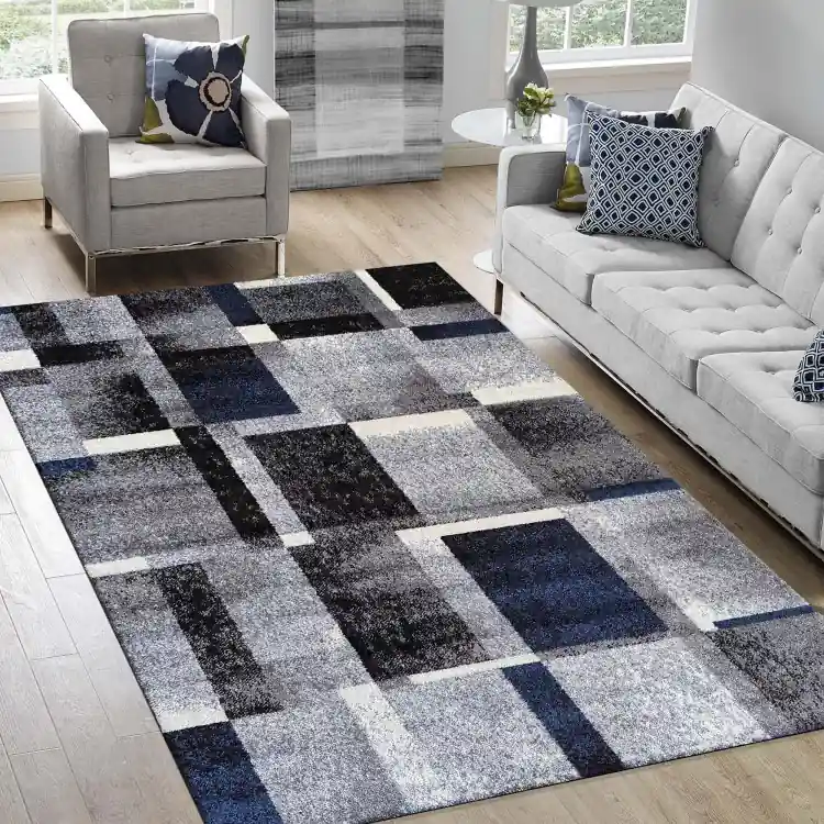 Super ofertă | Covor cu model geometric în albastru