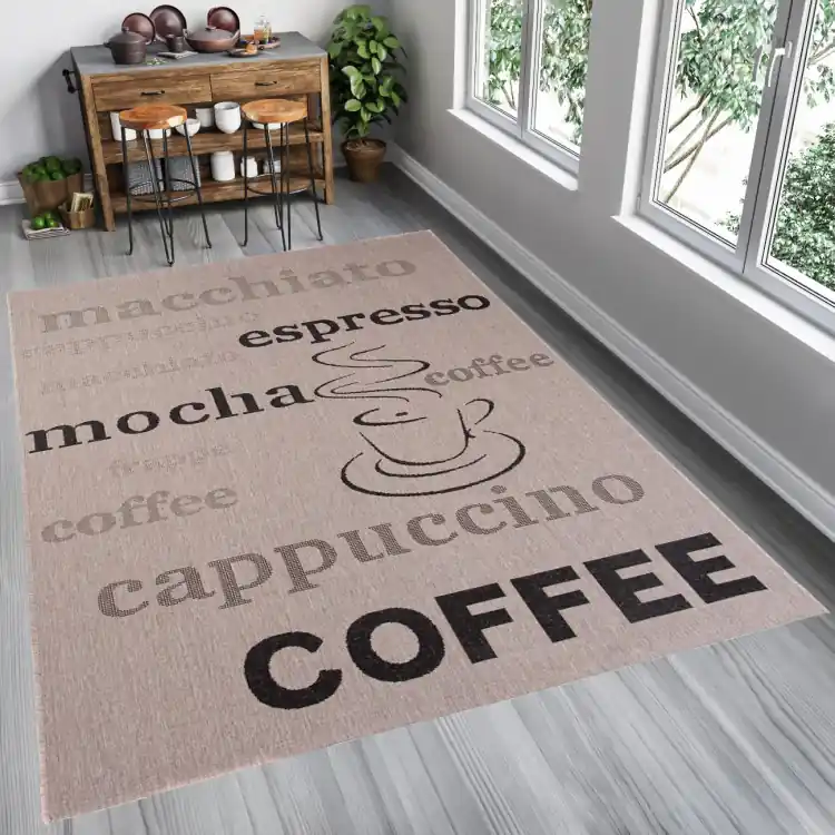 Covor modern gri - cafea - Preț special online