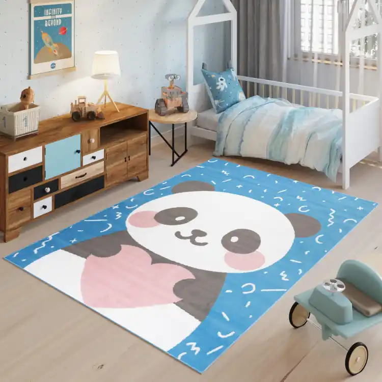 Covor albastru cu panda | Produs premium