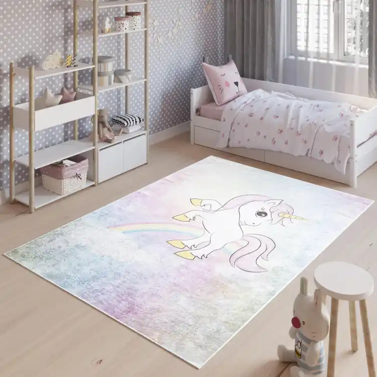 Covor copii curcubeu cu unicorn | Reduceri