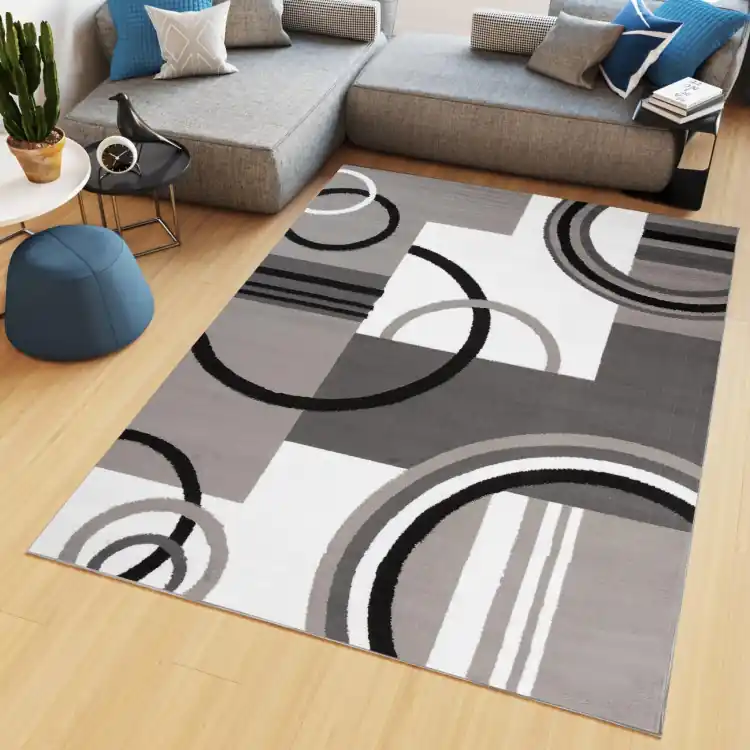 Reducere exclusivă | Covor gri cu model modern