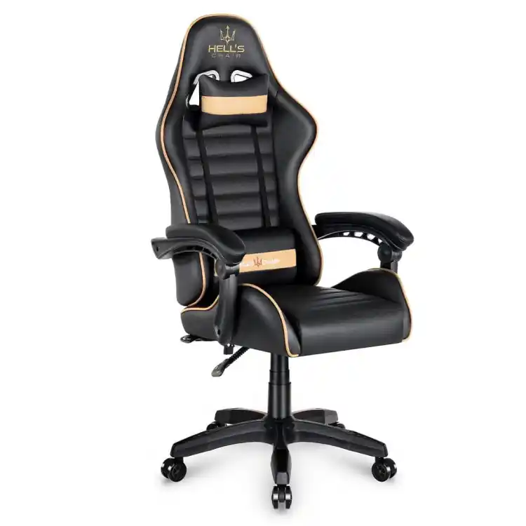 Super ofertă - Scaun de joacă negru și auriu HELLS CHAIR