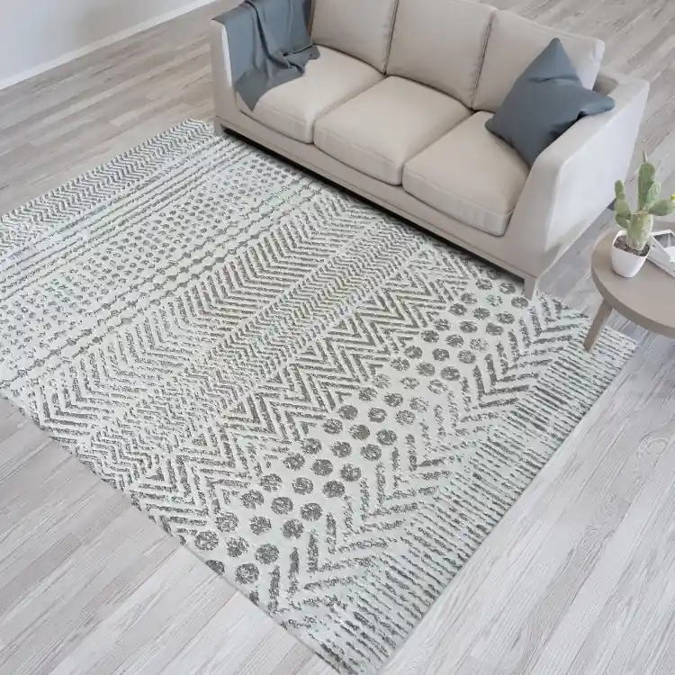 Covor crem cu model geometric | Alegerea clienților