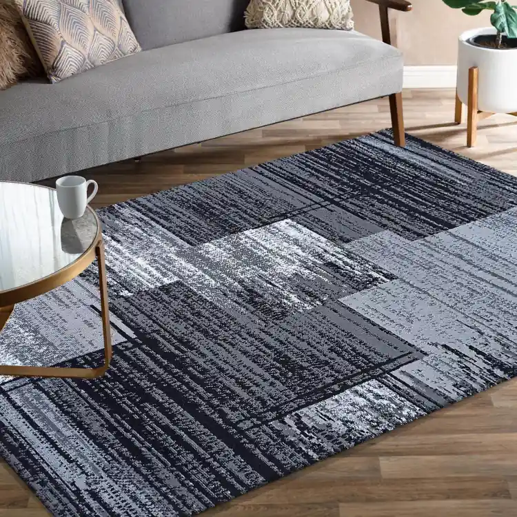 Covor gri cu model geometric | Comandă online