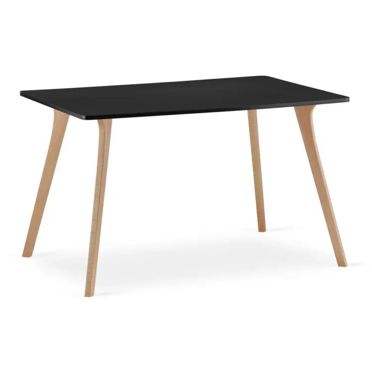 Masă de sufragerie din lemn 120cm x 80cm - neagră - Calitate superioară