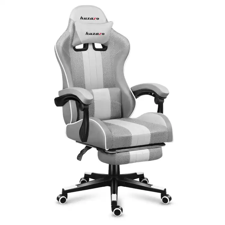 Scaun de gaming Huzaro în culoarea gri și alb FORCE 4.7 WHITE MESH - Livrare rapidă