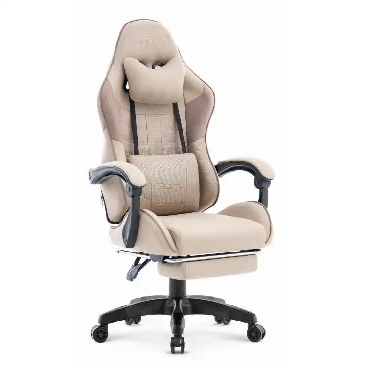 Scaun de gaming bej din material textil Cabro C501 | Ofertă pentru o perioadă limitată
