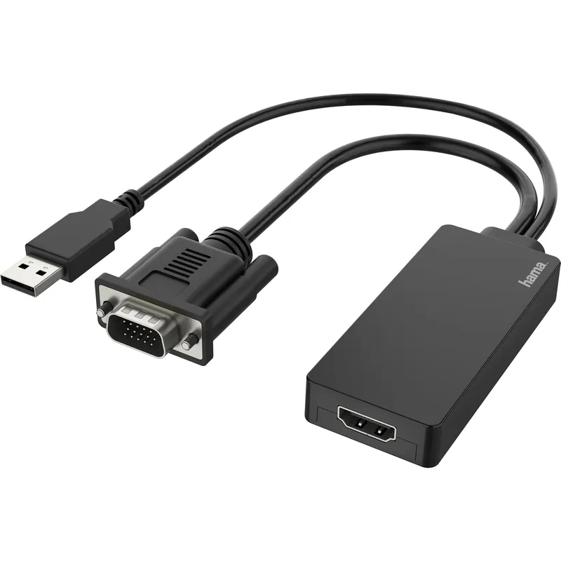 Adaptor Video Hama, Mufa VGA + USB - Mufa HDMI, Full HD 1080p - Cumpără online