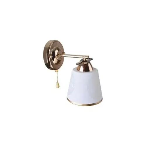Aplica Alba 1X60W,dulie E27,, auriu,abajur sticla alba cu model | Lansare recentă