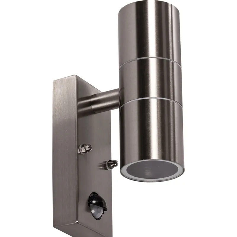 Acum disponibil - Aplica Gradina Exterior Erste Antal 2x35W Max GU10 EL0042539 IP65 Culoare Argintiu Senzor Prezenta Lumina