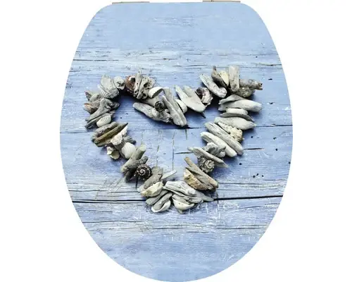 Capac WC form & style Sculpture Heart, inchidere lenta, usor detasabil, 46,2x36,5 cm - Stoc limitat