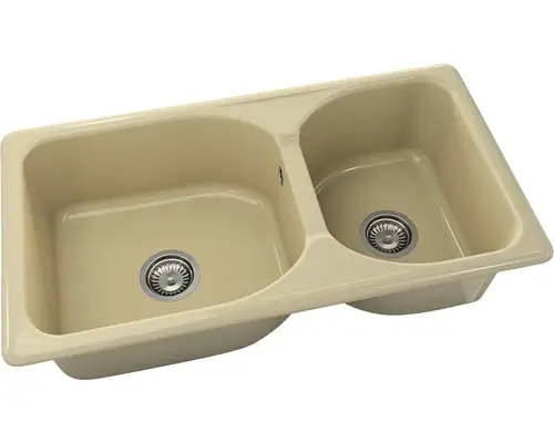 Chiuveta Bucatarie Cu 2 Cuve Fat Classic 213 90x49 Cm, Fara Picurator, Reversibila, Marmura Compozita Capucin Granit | Economisește