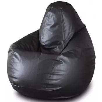 Fotoliu BeanBag BeanBag BM0568, Груша из глянцевой экокожи Max, L, Чёрный - Comandă cu încredere