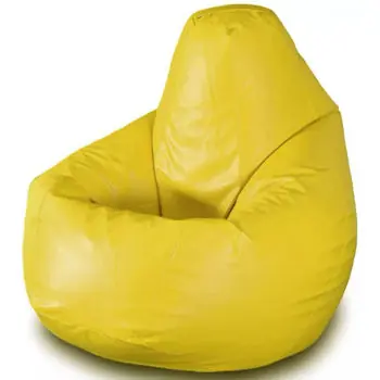 Fotoliu BeanBag BeanBag BM0571, Груша из глянцевой экокожи Max, XL, Жёлтый | Preț outlet