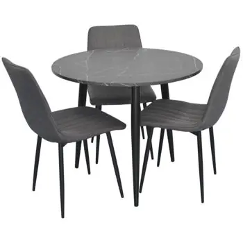 Set masă și scaune Evelin di Costacurta cтол DT-404-6B + 3 стула YTC-078B Bluvel-14 (Dark grey) - Lansare