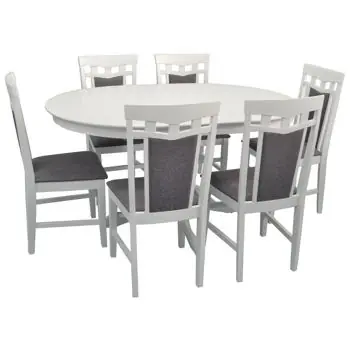 Set masă și scaune Evelin di Costacurta стол Capella White + 6 стульев Deepa R White/Grey - Economisește mai mult