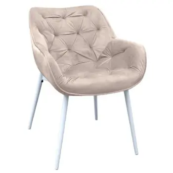 Scaun Deco Lotus Catifea Capucino+White Legs - Plată securizată