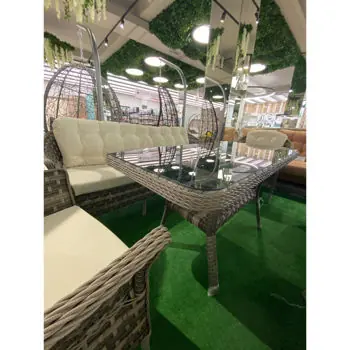 Mobilier pentru grădină SunYard Set Orkide dublu 250 cafeniu (perne - cappucino) | Promoție specială